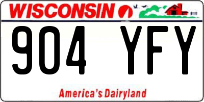 WI license plate 904YFY