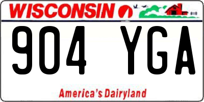 WI license plate 904YGA