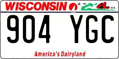 WI license plate 904YGC