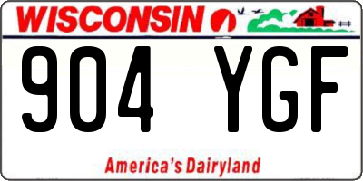 WI license plate 904YGF