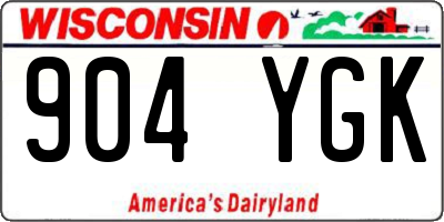 WI license plate 904YGK