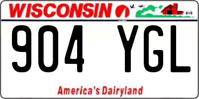 WI license plate 904YGL