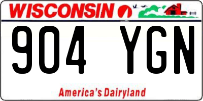 WI license plate 904YGN