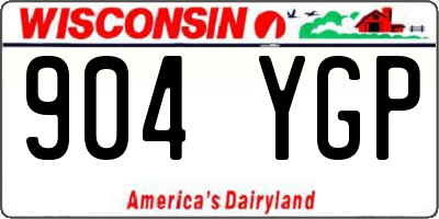 WI license plate 904YGP