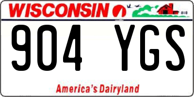 WI license plate 904YGS