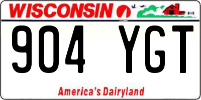 WI license plate 904YGT