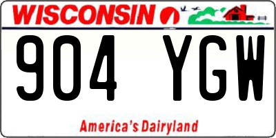 WI license plate 904YGW