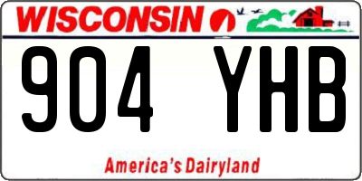 WI license plate 904YHB