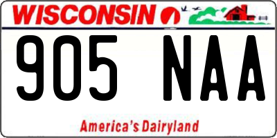 WI license plate 905NAA