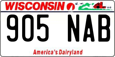 WI license plate 905NAB