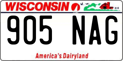 WI license plate 905NAG