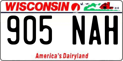 WI license plate 905NAH