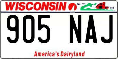 WI license plate 905NAJ