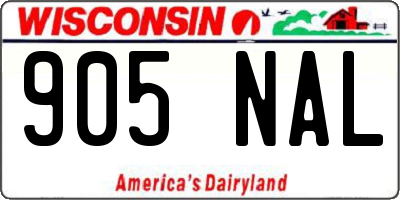 WI license plate 905NAL