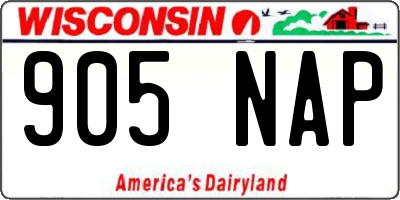 WI license plate 905NAP