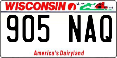 WI license plate 905NAQ