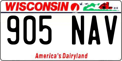 WI license plate 905NAV