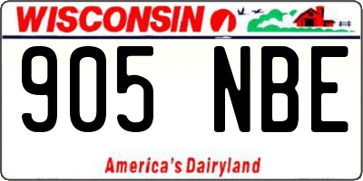WI license plate 905NBE