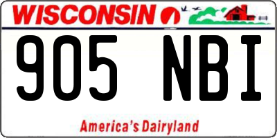 WI license plate 905NBI