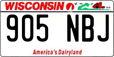 WI license plate 905NBJ