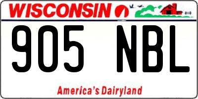 WI license plate 905NBL
