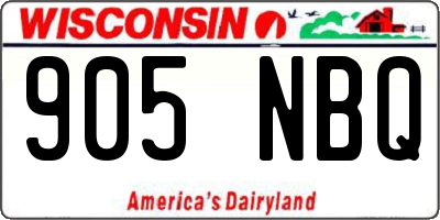 WI license plate 905NBQ