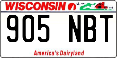 WI license plate 905NBT