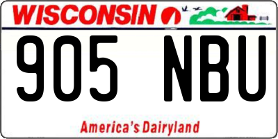 WI license plate 905NBU
