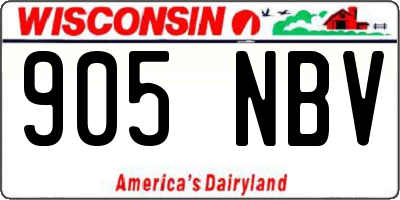 WI license plate 905NBV