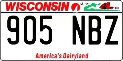 WI license plate 905NBZ