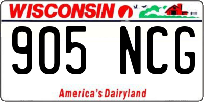WI license plate 905NCG