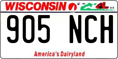 WI license plate 905NCH