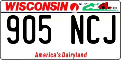 WI license plate 905NCJ