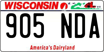 WI license plate 905NDA