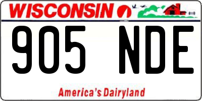 WI license plate 905NDE