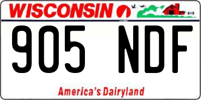WI license plate 905NDF