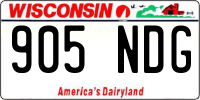 WI license plate 905NDG