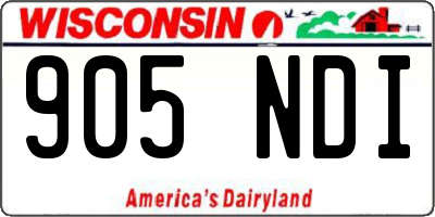 WI license plate 905NDI