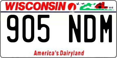WI license plate 905NDM