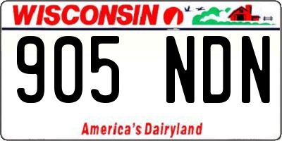 WI license plate 905NDN