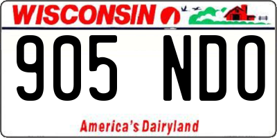 WI license plate 905NDO