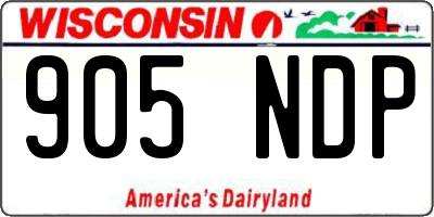 WI license plate 905NDP