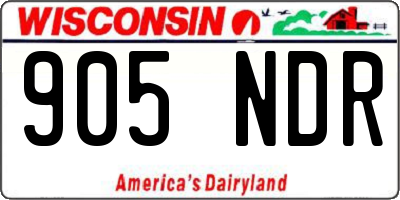 WI license plate 905NDR