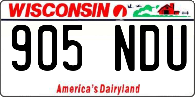 WI license plate 905NDU
