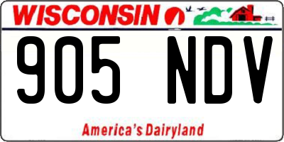 WI license plate 905NDV