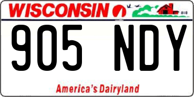 WI license plate 905NDY