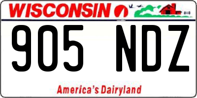 WI license plate 905NDZ