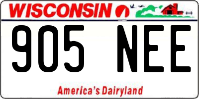 WI license plate 905NEE