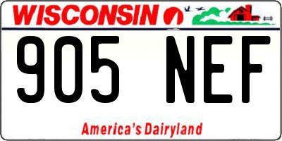 WI license plate 905NEF