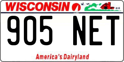 WI license plate 905NET